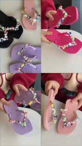 Comfy Flat Sandals 2026 – New Fashion Beaded Flip Flops Cute Princess Shoes for Toddler Girls Casual Outdoor SIZE 24-35