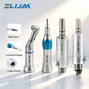 ELIJAH 203C Dental Low Speed Handpiece Kit 2/4 Hole Air Motor E-Type Micromotor 35000 RPM Contra Angle Straight Handpiece