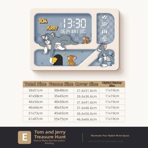 CTYLIGHTZ | Tom and Jerry Cream Style Electric Box Cover Art Calendar Clock
