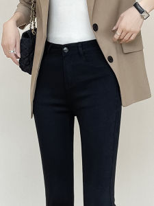 High Waist Black Denim Jeans Womens Elastic Slim Fit Pencil Pants Nine Points Long Trousers Cotton Stretch Denim Skinnies