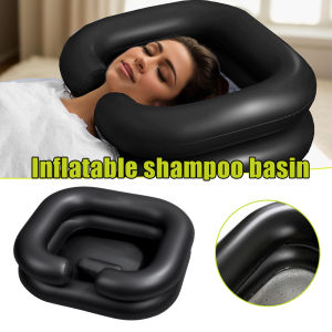 Travel Inflatable Shampoo Basin - Portable PVC Wash Bowl Disabled Injured Elderly Bedridden Patients Home Use with Drain Hole
