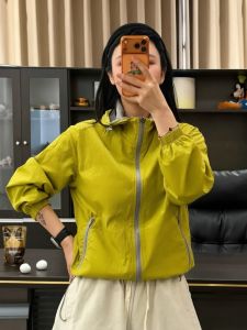 Reversible Hooded Thin Casual Color Block Loose Jacket
