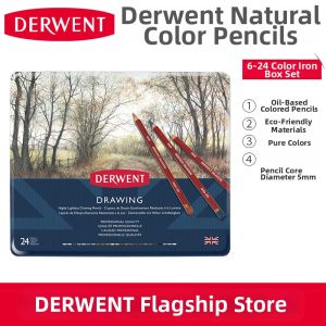 Derwent Drawing Natural Color Sketching Pencils Single 72-Color Pencil for Animal Painting High-Quality Art Supplies