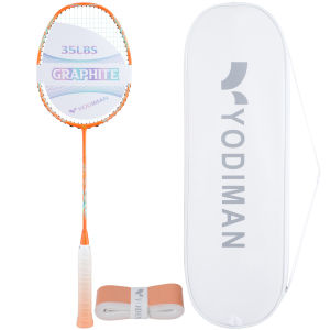 YODIMAN Professional Badminton Racket - Carbon Graphite Full Carbon Fibre Ultra-Light Single Racket For Enhanced Performance Original Offensive Badminton Racket With Grip And Bag