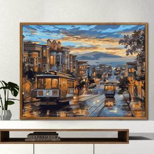 Kayou | DIY Pictures By Number Cityscape Kits Painting By Numbers Drawing on Canvas Hand Painted Picture Art Gift Home Decor Unframed