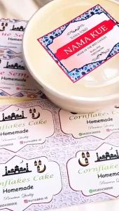 Label Hampers Zennida Cookies Hari Raya Idul Fitri Sticker Toples Kue Kering Free Desain Custom