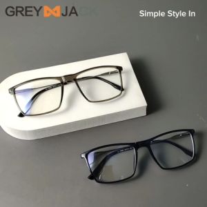 Grey Jack Kacamata Antiradiasi Blueray Model Kotak Simple Bahan Metal+TR90 Ringan Bisa Minus Anti Radiasi Bluecromic 72082