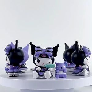 Sanrio Lucky Kurumi Action Figure Ornament Bow Doll Desktop Decoration Handmade Doll Toy
