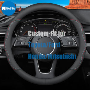 Nasta ใหม่ล่าสุด สำหรับหุ้มพวงมาลัยสำหรับรถยนต์ Toyota Ford Honda Mitsubishi ฝาครอบพวงมาลัยหนังพรีเมียม กันลื่น และระบายอากาศได้ดี สำหรับอุปกรณ์ตกแต่งพวงมาลัยรถยนต์