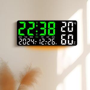 LIWAN | Temperature and Humidity Display Multifunctional Electronic Clock Large Font with Night Light Multiple Alarms
