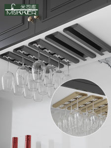 Aluminum Alloy Wine Glass Holder Ceiling Mounted Hanging Rack Kitchen Storage Shelf Wine Cabinet Top Install Space Saver