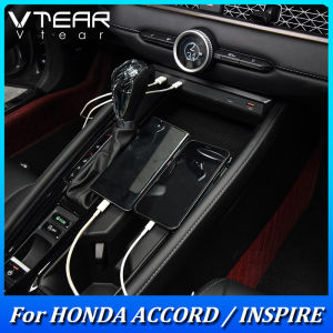 Vtear For Honda Accord / INSPIRE 2023 2024 Car Super Fast Charging Dock 2*USB+2*Type-c Total 90W Simultaneous Fast Charging Multiple Devices Automotive Interior Modification Parts Accessories