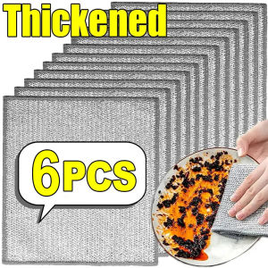 20PCS Double Layer Thickened Cleaning Cloth Magic Metal Steel Wire Rags Kitchen Dishwashing Cloth Stove Pot Scouring Pad Cleaning Towel