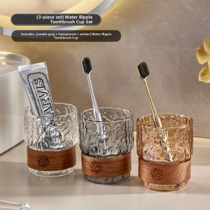Baroquehouse | Couples Toothbrushing Glasses 1 Pair Glass Toothbrush Storage Cups