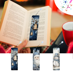 Bộ Tranh Kim Cương 3 Mảnh Họa Tiết Giáng Sinh Bookmark Acrylic Phong Cách Hiện Đại Bộ Dụng Cụ Thêu Chữ Thập Thích Hợp Làm Bookmark Quà Tặng Độc Đáo