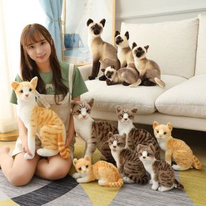 PETIBABY Pet Toy Siamese Cat Orange Cat Gift Plush Stuffed Doll Simulation Cat Toy Plush Toys Simulation Doll Pillow