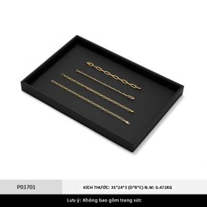 Khay Trưng Bày Trang Sức Bằng Da Đen WoodTen Thân Thiện Với Môi Trường Dùng Để Đựng Nhẫn Bông Tai Dây Chuyền Vòng Tay - Kiểu Dáng Hiện Đại Vật Trưng Bày Trên Quầy.