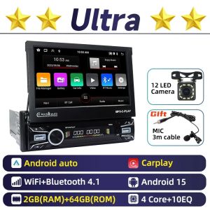 1Din 7" Telescopic Screen Car Stereo Android for Citroen Jumpy 2007-2016 CarPlay Multimedia Radio HeadUnit