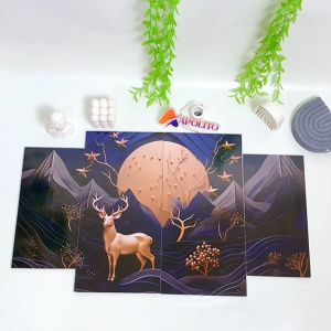 HIASAN DINDING PEMANDANGAN RUSA  SET ISI 4 AESTHETIC BLACK DEER KAMAR DEKORASI RUMAH WALL DECOR AESTHETIC DECOR KAMAR RUSA