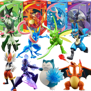 Blokees Pokemon Pikachu Charizard Snorlax Greninja Eevee Lucario Action Figure Model Building Blocks Toys Kids Birthday Gifts