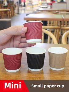 4Oz Commercial Yogurt Cup Trial Tasting Cup Disposable Small Cup Disposable Paper Cup 100ml Small Size Kraft Paper Cup