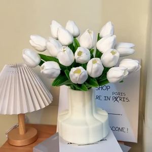 6PCS High Quality Artificial Tulips Flowers Real Touch Fake Flower Home Room Wedding Decoration