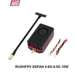 RUSHFPV XSPAN 10W VTX 4.9G-6.0G 10000mW High Power Transmitter with CNC Aluminum Heat Sink for Stable Long Flight