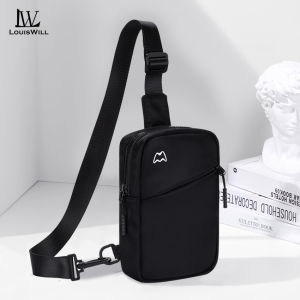 LouisWill Man Bag Fashion Chest Bag  Shoulder Bag Waterproof Oxford Crossbody Bag Large Capacity Anti-Thief Street Bag Casual Bag Messenger Bag Travel Bag Business Bag Phone Pouch
