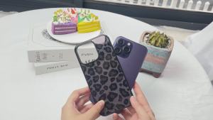 Cute Punchy Black Leopard Cheetah Print Phone Case for iPhone 12Case for Preppy Girls Women 5.4"