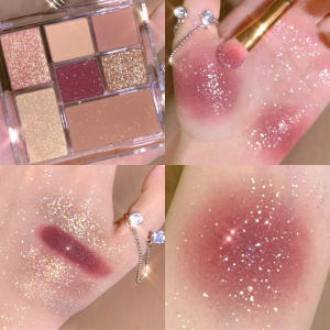 Meibaooge New Color Micro Glow Transparent Seven Color Eyeshadow Palette Earth Tone Pearl Matte Makeup Ins Eyeshadow
