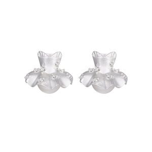 TOGGLER | Mini Satin-feel Puff-styled Floral Pearl-studded Dress