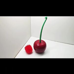 Cherry Toilet Brush and Holder Set Cute Bathroom Accessories for Decor Compact Which is Cute Home Bathroom Cherry Toilet Brush