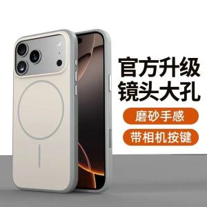 Rundun Series Magnetic Soft Edge Phone Case for iPhone 17 pro Max 16 pro Max Full Lens Protection AI Button Male Female Style Compatible