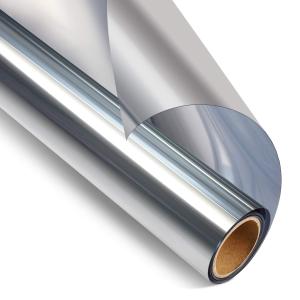 One Way Mirrored Window Film Silver Self-Adhesive Blackout Reflective Window Tint Privacy Heat Control Solar Vinyl Glass Film