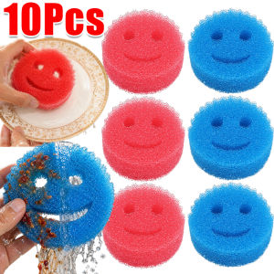 10Pcs Magic Dishwashing Sponge Wipe / Kitchen Pot Bowl Cleaning Sponge / Strong Stain Remover Sponge Scrubber
