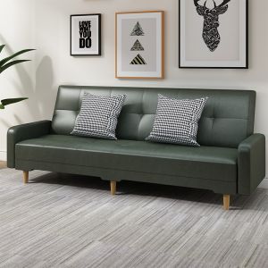 Rental Balcony Small Apartment Double Three-Seat Leather Sofa Bed Combination Simple Sofa Bed Dual-Use Foldable Bed Single