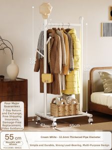 Home Organizer | Simple Clothes Hat Rack with Full-Length Mirror