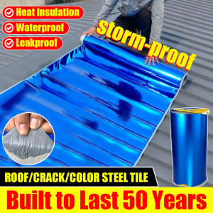 💧Waterproof 50 Years💧Color Steel Tile Waterproof Tape roof tape sealant waterproof 100cm*5m heat insulation For Roof Repair Pipeline Leakage Stop Sticker Repair Crack Aluminum Foil Butyl Tape roofing adhesive roofing tape