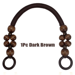 1/2Pcs Wooden Beaded Purse Handles Rustic Bead Purse Strap Handles Replacement 18.5 Inch Nylon Bag Handles for DIY Bag Supplies