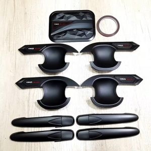 Paket Variasi Outer Pintu & Handle Tank Cover Mobil Toyota Calya 2016 - 2024 Hitam Isoka