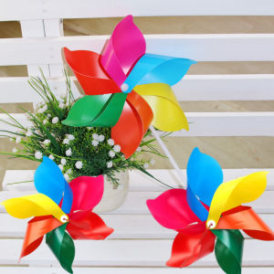 Colorful Paper Windmill Handheld Photography Props Cute Handmade Outdoor Birthday Party Decoration Kindergarten Activity