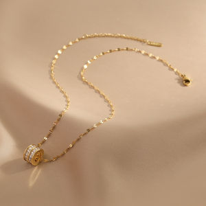 Elegant Diamond Embedded Necklace Womens Fashion Jewelry Fresh out Alloy Plated Silver Gold Small Waist Design Luxury Clavicle Chain