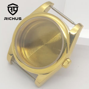 Vỏ Đồng Hồ Vàng RICHUS 36mm/39mm Với Kính Sapphire Bằng Thép Không Gỉ Tương Thích Với Các Bộ Máy NH34 NH35 NH36 ETA2824 PT5000 Miyota8215-DG