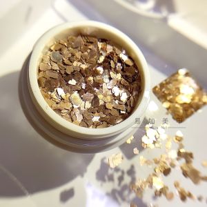 Gold Mica Nail Decorations Ultra-Thin Shiny Copper Patch Popular New Japanese Style Nail Art Decorations Any Skin Type