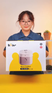 Nồi Cơm Điện 1L Bear DFB-H30A3 (RC-4H30S) - 600W Lòng Tráng Men Hẹn Giờ - Hàng Chính Hãng