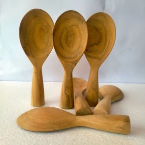 Centong Kayu Jati Asli Kwalitas Premium original natural gagang bulat bisa posisi berdiri