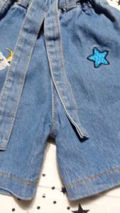 Celana  Jeans  Pendek Anak Perempuan Model Hotpant Bintang Ukuran 1-5 Tahun