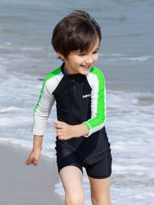New Arrival 2024 Kids Swimsuit Boys One-Piece Long Sleeves Sun Protection Boys Swimming Childrens Boys and Kids Swimsuit