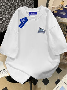 เสื้อยืดคอกลมแขนสั้นผ้าฝ้ายแท้ WASSUP ทรงหลวม แฟชั่นฤดูร้อน เสื้อเชิ้ตแขนสั้นผู้ชายและผู้หญิง ทรงหลวม แฟชั่นยูนิเซ็กซ์