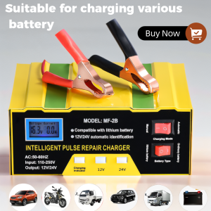 Car Battery Charger Universal Japan Made 12v/24v Motorcycle Lead Acid Battery Porttable Power Chargers Fast Charging Automatic Voltage Power Saving